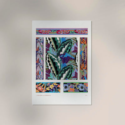 Vintage geometric floral motifs n. 4 by Édouard Bénédictus – Art Print