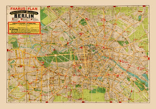 Antique 1922 Berlin Pharus Map – Stadtplan | Fine Art | Canvas