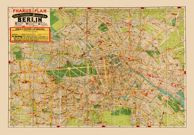 Antique 1922 Berlin Pharus Map – City Map Mural | Fine Art & Canvas
