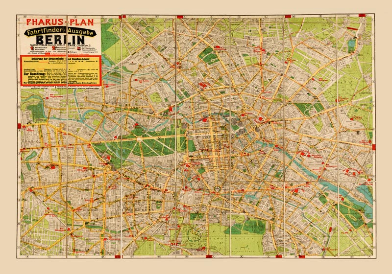 Antique 1922 Berlin Pharus Map – City Map Mural | Fine Art & Canvas — Ansicht 4