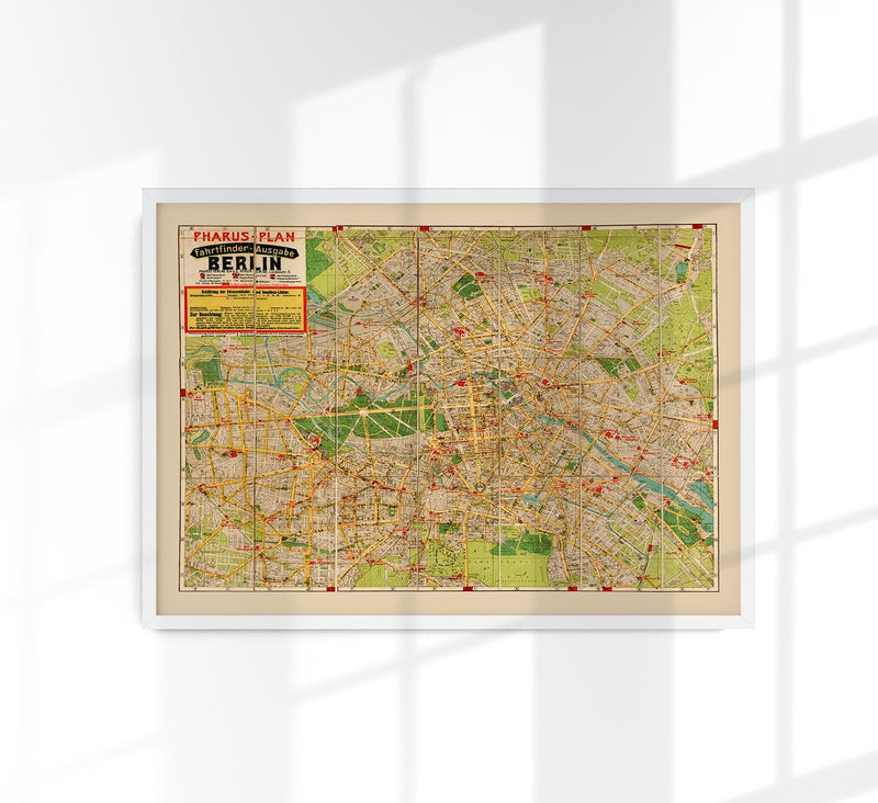 Antique 1922 Berlin Pharus Map – City Map Mural | Fine Art & Canvas — Patroa Studio