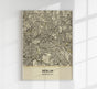 Berlin Minimalist Lines Beige Map Poster – Fine Art Paper or Canvas