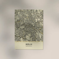 Berlin Minimalist Lines Beige Map Poster – Fine Art Paper or Canvas — Ansicht 3