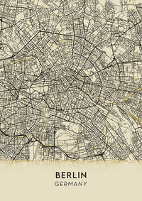 Berlin Minimalist Lines Beige Map Poster – Fine Art Paper or Canvas — Ansicht 4