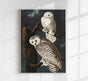 Snowy Owls Vintage Poster – Kunstdruck Eule Winter