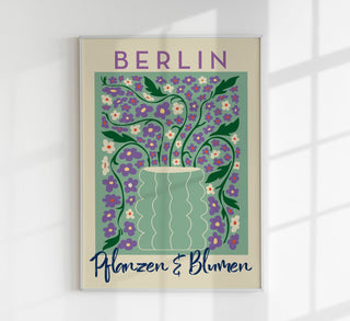 Berlin Plants and Flowers Green and Purple Graphic Art Poster – Fine Art Print | Botanisch | Modern