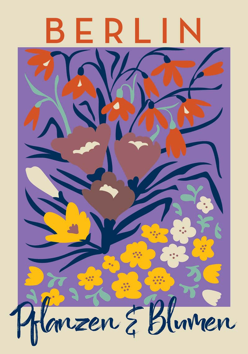 Berlin Plants and Flowers Purple Graphic Art Poster – Fine Art Print | Botanical | Modern — Ansicht 3