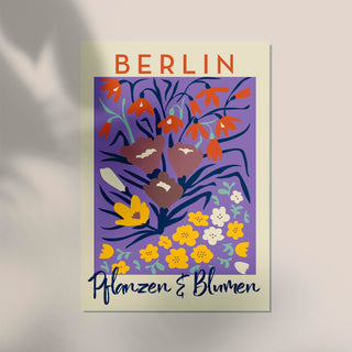 Berlin Plants and Flowers Purple Graphic Art Poster – Fine Art Print | Botanisch | Modern