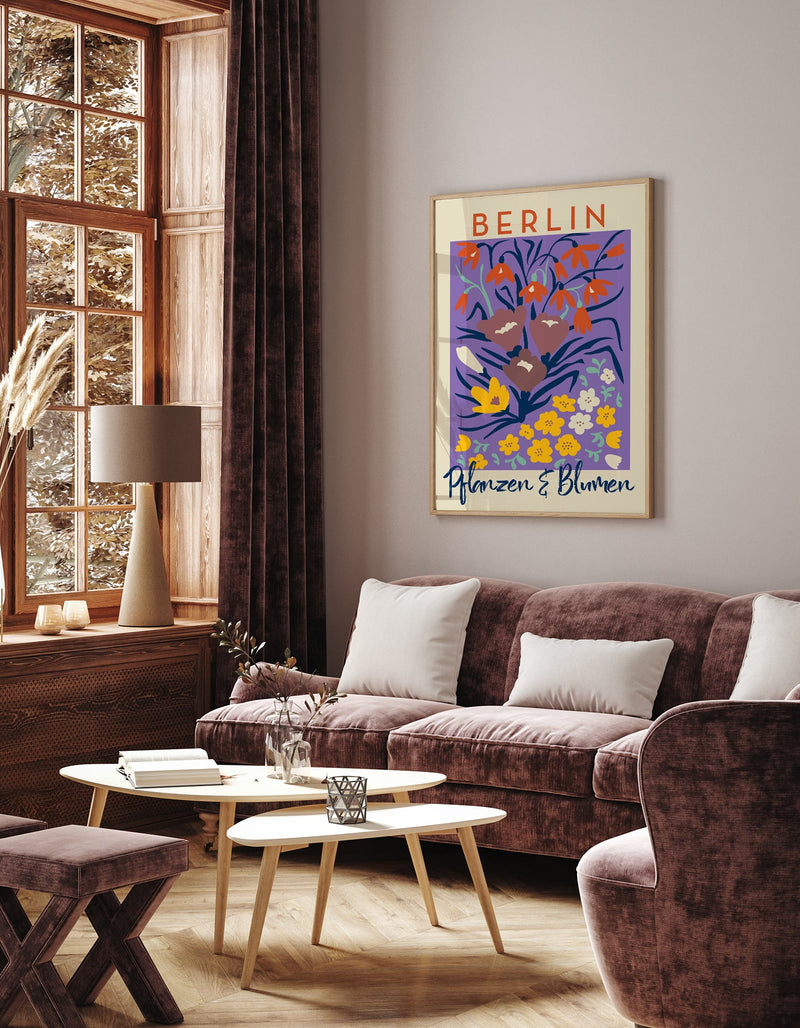 Berlin Plants and Flowers Purple Graphic Art Poster – Fine Art Print | Botanical | Modern — Ansicht 2