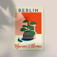Berlin Plants and Flowers Red Graphic Art Poster – Fine Art Print Patroa Studio — Ansicht 3