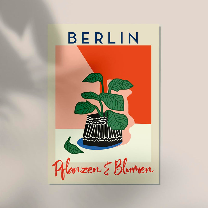 Berlin Plants and Flowers Red Graphic Art Poster – Fine Art Print Patroa Studio — Ansicht 3