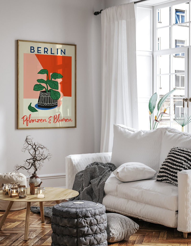Berlin Plants and Flowers Red Graphic Art Poster – Fine Art Print Patroa Studio — Ansicht 2