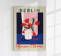 Berlin Plants and Flowers Red and Blue Graphic Art Poster – Handgefertigt in Berlin