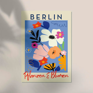 Berlin Plants and Flowers Colorful Graphic Art Poster – Fine Art Paper | Canvas | UV‑archivfest