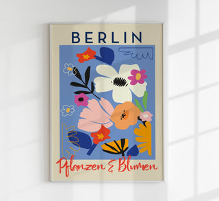 Berlin Plants and Flowers Colorful Graphic Art Poster – Fine Art Paper | Canvas | UV‑archivfest