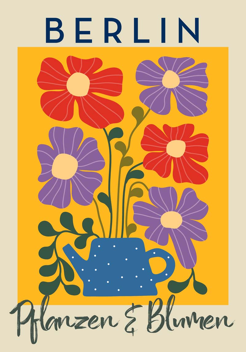 Berlin Plants and Flowers Yellow Graphic Art Poster – Fine Art Print Botanical Modern — Ansicht 4