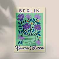 Berlin Plants and Flowers Purple and Blue Graphic Art Poster – Fine Art Print Botanical Modern — Ansicht 3