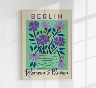 Berlin Plants and Flowers Purple and Blue Graphic Art Poster – Fine Art Print | Botanisch | Modern