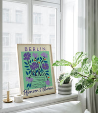 Berlin Plants and Flowers Purple and Blue Graphic Art Poster – Fine Art Print Botanical Modern — Ansicht 2