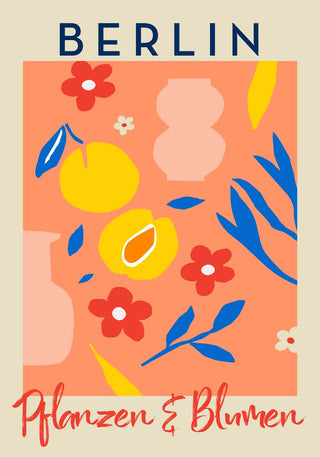 Berlin Plants and Flowers Salmone Berlino Art Poster – Fine Art Print | Botanisch | Modern