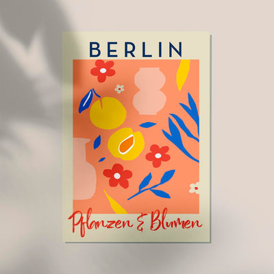 Berlin Plants and Flowers Salmon Berlin Art Poster – Botanical Fine Art Print