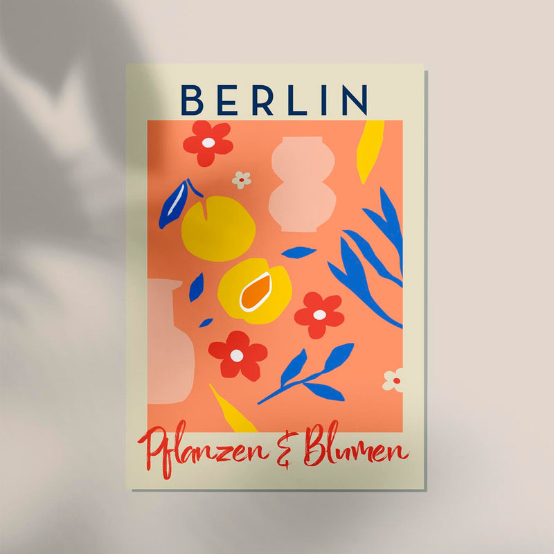 Berlin Plants and Flowers Salmon Berlin Art Poster – Botanical Fine Art Print — Ansicht 3