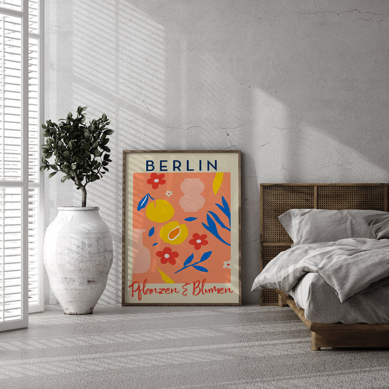 Berlin Plants and Flowers Salmon Berlin Art Poster – Botanical Fine Art Print — Ansicht 2