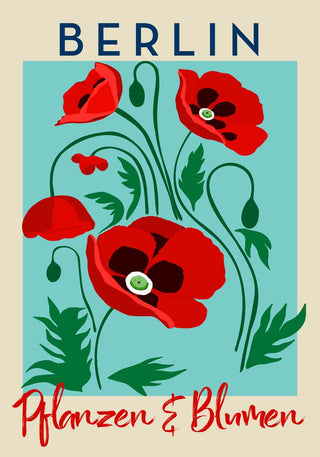 Berlin Plants and Flowers Red Poppy Art Poster – Fine Art Print | Botanisch | Modern
