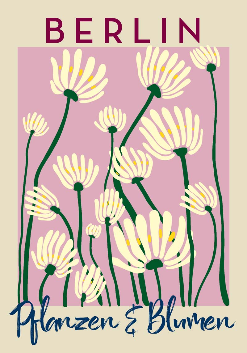 Berlin Plants and Flowers Baby Pink Art Poster – Fine Art Paper oder Canvas — Ansicht 4