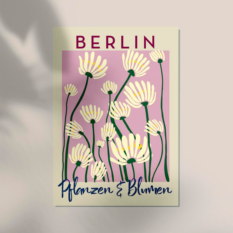 Berlin Plants and Flowers Baby Pink Art Poster – Fine Art Paper oder Canvas — Ansicht 3