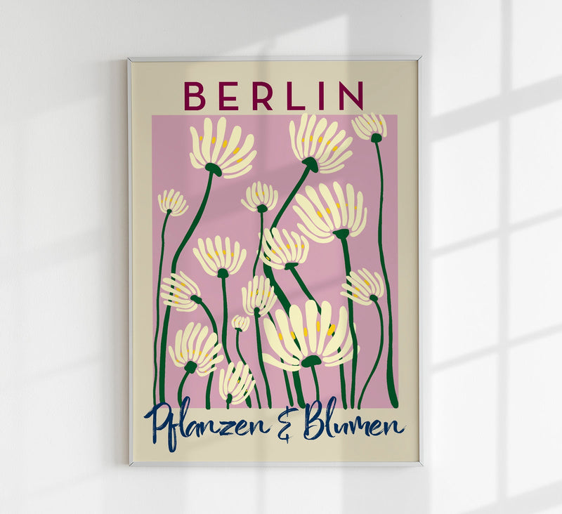 Berlin Plants and Flowers Baby Pink Art Poster – Fine Art Paper oder Canvas — Patroa Studio