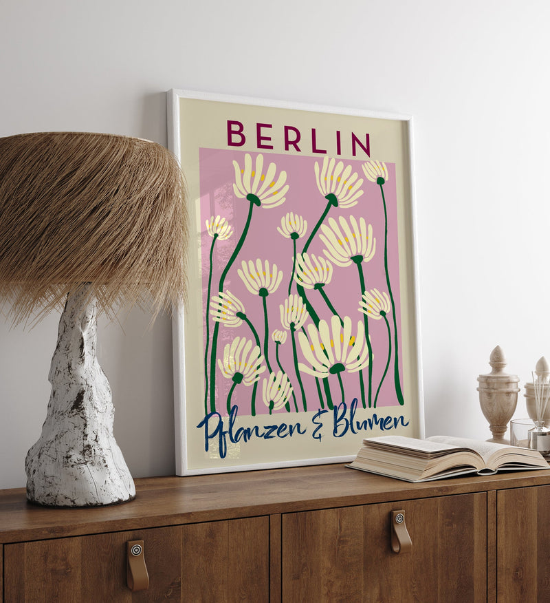 Berlin Plants and Flowers Baby Pink Art Poster – Fine Art Paper oder Canvas — Ansicht 2
