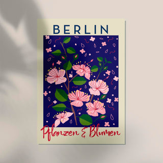 Berlin Plants and Flowers Pink Sakura Art Poster – Fine Art Print | Botanisch | Modern