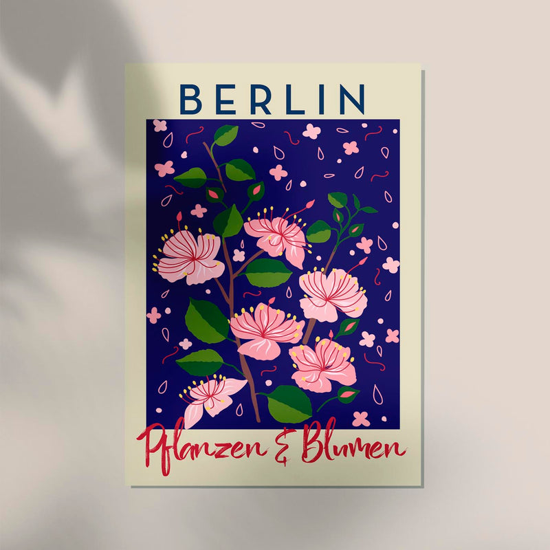 Berlin Plants and Flowers Pink Sakura Art Poster – Fine Art Print Botanical Modern — Ansicht 3