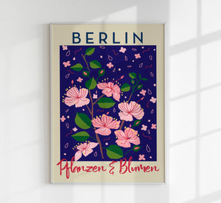 Berlin Plants and Flowers Pink Sakura Art Poster – Fine Art Print | Botanisch | Modern
