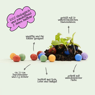 100 lose Blumenmurmeln, unverpackt – Bunte Mischung | Ca. 1,5 cm Ø | Kreativ verpacken