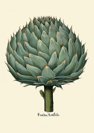 Artichoke Beige Poster | Kulinarische Illustration | Handgefertigt in Berlin