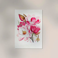 Pink Magnolia Flower Poster – Fine Art Paper | Canvas | UV-archivfest — Ansicht 2