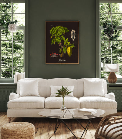 Cacao Botanical Poster black – Botanical Fine Art Print