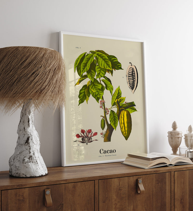 Cacao Botanical Light Poster – Botanischer Druck Fine Art Canvas — Ansicht 2