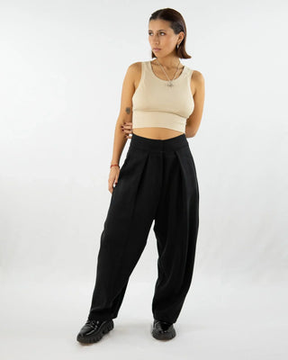 AdoPLI, Bundfaltenhose aus schwerem Tencel | Hoher Bund | Made in Berlin