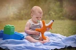 Organic rattle "Fox" made of cotton plush