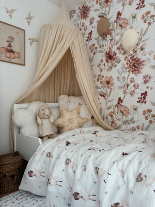 Kinderbettwäsche „Ballerinas“ – OEKO‑Tex Baumwolle | Musselin/Satin | Handgefertigt