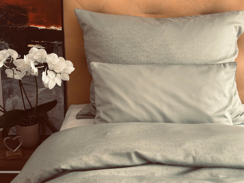 Damast go-green Bettwäsche Set Bamboo Green – 50% Baumwolle, 50% TENCEL™ Lyocell, Bügelleicht — von der Thannen Luxury Bedding