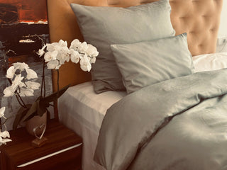 Damast go-green Bettwäsche Set Bamboo Green – Luxus | Bügelleicht | Nachhaltig