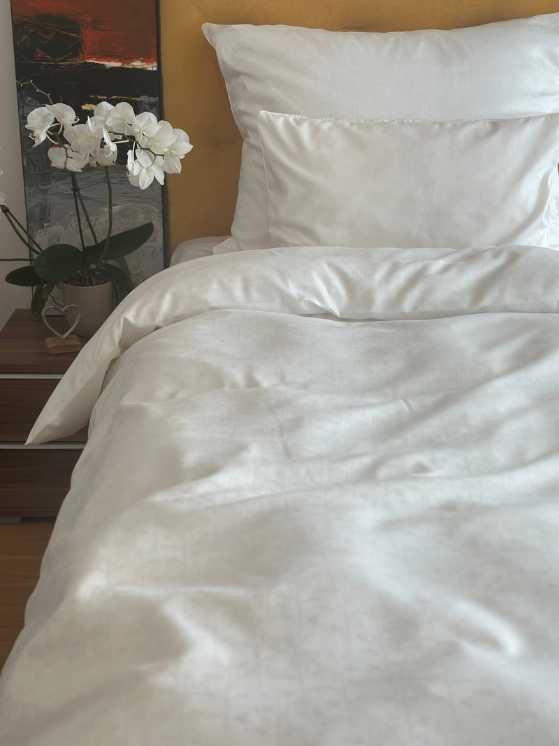 Damask go-green Bed Linen Set Bamboo White 50% Cotton 50% TENCEL Lyocell — Ansicht 1