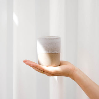 Aalina Komplett-Set – Steingut | Handgefertigt | Beige-Weiß