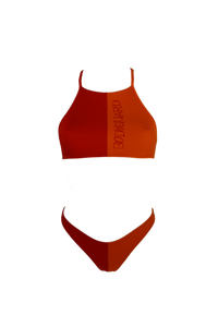 MOROCCAN HEAT – High Neck Bikini Tank Top | High neck | Color blocking | ECONYL® — Ansicht 4