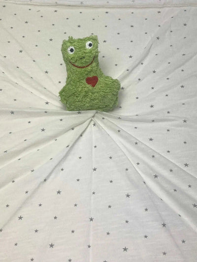 Bio Schmusetuch Frosch Maigrün – 45×45 cm, Bio-Baumwolle, personalisierbar