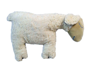 Organic rattle sheep made of natural white cotton plush 